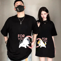 T6 [hot] [COD]เสื้อยืดoversize 2.14 Valentine's Day （พร้อมส่งจากกทม）เสื้อยืดคู่รักแขนสั้นลำลองลำลอง 