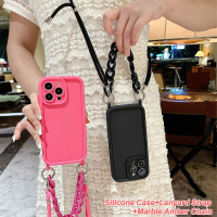 เคสซิลิโคนพร้อมสายคล้องคอไขว้สำหรับ iPhone 15, 14, 13, 12, 11, Pro Max, 15, 14 Plus, XS MAX, XR, 7,