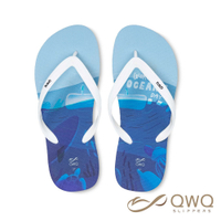 【QWQ】男款防滑防水夾腳拖鞋 Astrid阿脆 世界海洋日 室外人字拖雨鞋(AIAW10112)