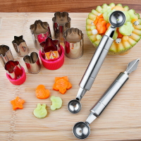 不銹鋼挖球勺子蔬菜水果挖球器切西瓜神器分割器模具拼盤工具套裝