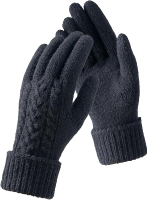 TRENDOUX Merino Wool Womens Winter Gloves Folding Cuffs Touchscreen Soft Skin-Friendly Jacquard Thin