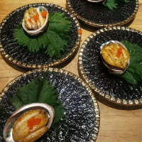 日式陶瓷餐具 7寸黑金圓盤壽司臺盛器刺身海膽擺盤糕點盤前菜盤