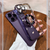 【JC Collection】鏡面磁吸手機背蓋適用於IPhone13&amp;14&amp;15&amp;13pro&amp;14pro&amp;15pro(紫)