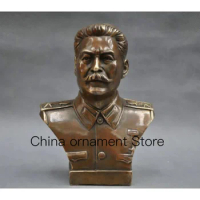 7-Inch Bronze Statue of Russian Leader Joseph Stalin Bust