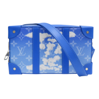 LOUIS VUITTON LV 路易威登 藍色 原花 帆布 Soft Trunk Monogram Clouds 肩背包 M45432 【二手名牌BRAND OFF】