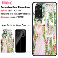Custom Photo Glass Case For Xiaomi Redmi 9 9A 9C 8A Note 9S 4 5 6 7 8 9 8T 10 CC9E CC9 Pro Max Mi 10S 10i Mix 4 5G Leather Cover