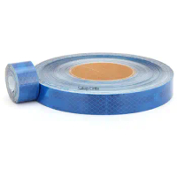 25MMx45.7M Reflecting Tape Fluorescent Red White Blue Vinyl Tape Prismatic Adhesive Film Reflective Sticker For Car Trailer Bike