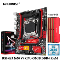 MACHINIST X99 RS9 Motherboard Set LGA 2011-3 Xeon Kit E5 2650 V4 CPU DDR4 4*8GB RAM 2666MHz Memory Combo NVME M.2 Four Channels
