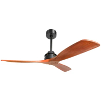 Home 60'' power saving DC motor large 3 solid wood ceiling fan without light