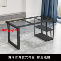 {台灣公司 可開發票}鐵藝桌腿支架碳素鋼不銹鋼定制書桌辦公桌腳支架巖板大板金屬桌腳