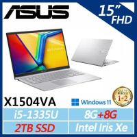 【ASUS】VivoBook 15吋 X1504VA-0031S1335U (i5-1335U/8G+8G/2TB)