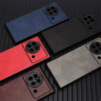 For Vivo X Fold Vintage Litchi Skin Leather Phone Case Protective Cover