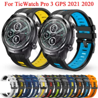 22mm Strap For TicWatch Pro 3 GPS/2021/2020/GTX/S2/E2/E3 Wristband Replacement Smart Watch Soft Silicone Bands Easyfit Watchband