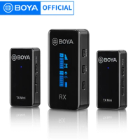 BOYA BY-XM6 Mini Professional Wireless Lavalier Lapel Microphone Audio System for PC Camera Mobile iphone DSLR Youtube Streaming