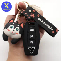 Xinyuexin 2 Button Silicone Smart Key Case Cover for Mitsubishi Outlander 2023 2022 2021 Remote Holder Protection Car Accessory