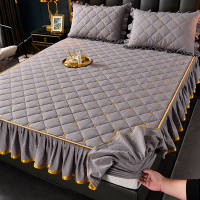 花邊純棉夾棉床笠單件100%全棉防滑床墊保護套加厚1.5m床罩1.8米2