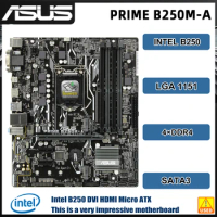 LGA 1151 motherboard ASUS PRIME B250M-A with Intel B250 4×DDR4 64GB PCI-E 3.0 2×M.2 6×SATA III 1×RJ45 Micro ATX