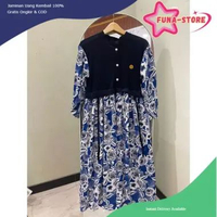 [P R O M O] Midi Dress Rompi Knit Monalisa Baju Gamis Wanita Busui Crinkle Airflow Premium Muslim Te