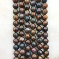 High Grade Natural Round Peter Stone Loose Beads, 6/8/10/12MM Genuine Pietersite Brown Beads Gemstone Beads For Jewelry Making