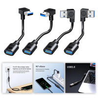 15cm to 1m Right Angle USB 3.0 Extender Line Fast Speed Data Cable Male to Female Connector Cord for