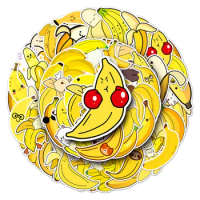 Cute Fruit Banana Stickers for iPad, Scrapbook, Laptop, Luggage, Sticker Pack, Scrapbooking Material, Craft Supplies, 50Pcs