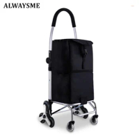 ALWAYSME Utility Shopping Cart Trolley Dolly With Climb Stairs Wheels and Bag For Shopping, Camping,Travel,8 Wheels