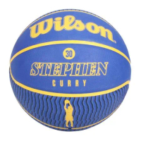 WILSON NBA球員系列22 STEPHEN 橡膠籃球#7-室外 7號球 藍黃