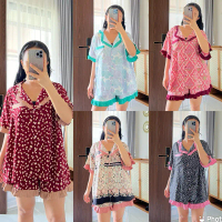 New Gentlesleep HP Ruffle Piyama Setelan One Set Pajamas Celana Pendek Jumbo Motif Premium Bahan Ray