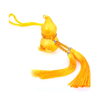 【好運來】精美招財琉璃貔貅葫蘆吊飾-黃色-內可裝香水