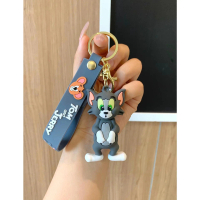 พวงกุญแจยืน, Tom และ Jerry, การ์ตูนน่ารัก, ตุ๊กตาจี้อยู่ที่นั่น, ตกแต่งรถและกระเป๋า