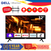 GELL SMART TV 32 inches on sale android led tv flat on sale screen tv Frameless ultra-thin Youtube/Netflix (Free bracket)