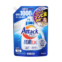 【Kao 花王】日本Attack 抗菌EX洗衣精補充包 1000g(強力消臭/平行輸入)