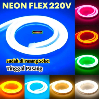 Lampu Led Neon Flex 220V 1-5Meter sudah termasuk soket, lampu hias detak jantung Variasi Kamar Pelap