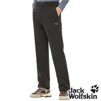 【Jack wolfskin 飛狼】男 防撥水極簡休閒長褲 登山褲『黑』