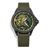 【elegantsis 愛樂時】傑本尼氏 憲兵限量機械腕錶 / 綠 44mm(ELJX65AS-MP-8G01LC)