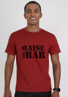 QuirkyT Raise The Bar 图案栗色棉质短袖锻炼/训练 T 恤