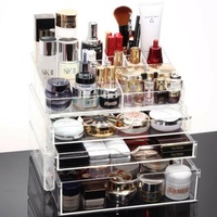 超大號透明抽屜式化妝品收納盒 組合化妝盒 收納柜