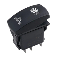 สวิตช์โยก 12V 20A, 5 พิน, ควบคุมพัดลม LED สีแดง, เหมาะสำหรับ ATV, UTV, รถยนต์และระบบไฟฟ้า
