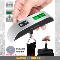 Skala Bagasi LCD Elektronik Digital Poket Timbangan Penimbang Termometer 50kg