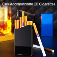 Aluminum Cigarette Case Portable Cigarette Case Cigarettes Storage Holder 20 Capacity Cigarette Box Pocket Holder for Women Men