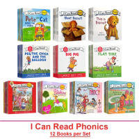 I Can Read Phonics 12 Books/Set My Very First Picture Books English Story Pocket Book for Children Kids Baby Montessori Reading