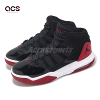 Nike 籃球鞋 Jordan Max Aura GS 大童 女鞋 黑 紅 漆皮 絨布 氣墊 緩衝 運動鞋 AQ9214-006