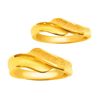 【元大珠寶】買一送一黃金戒指9999純金對戒 愛很美麗(2.59錢正負5厘)