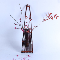 竹編   壁掛式 花器 掛件 花架 紫竹  日式 插花 復古花器