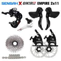 SENSAH 2x11 Speed EMPIRE Bicycle Groupset, 22s Road BIKE Shifter + Rear Derailleurs + Cassette + Disc brakes+ UT 105 R7000 New