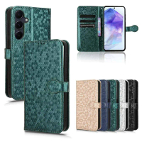เคส Samsung Galaxy A35, ดีไซน์ลายจุดพลิก, วัสดุหนัง PU, กระเป๋าสตางค์พร้อมช่องเสียบการ์ด, เคสโทรศัพท
