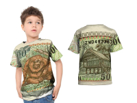 JS | T-Shirt Anak Uang Kuno Indonesia 500 Rupiah Monyet 3D FullPrint