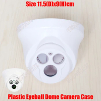 10PCS/Lot Array LED IR Plastic Eyeball Dome Camera Case Size 75 Indoor CCTV Camera Casing for fixed Lens 62mm 2x LED IR Board