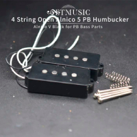 Open Alnico 5 PB P Bass Pickup Humbucker Pickup Bass 4-String Alnico V Black for PB Bass Parts Replacement