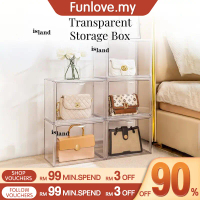 Full Transparent Magnetic Storage Box Handbag Storage Box Books Storage Box Durable Stackable Box Pe